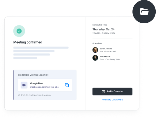 Booking page does the rest